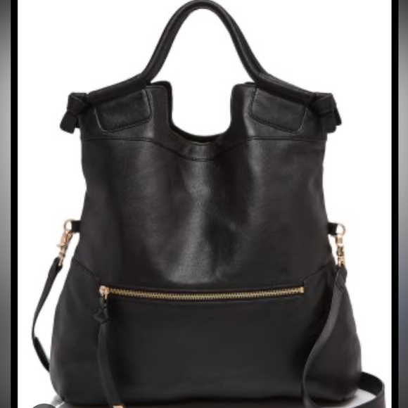 Foley + Corinna Black Leather Mid City Tote - Large - Picture 1 of 7